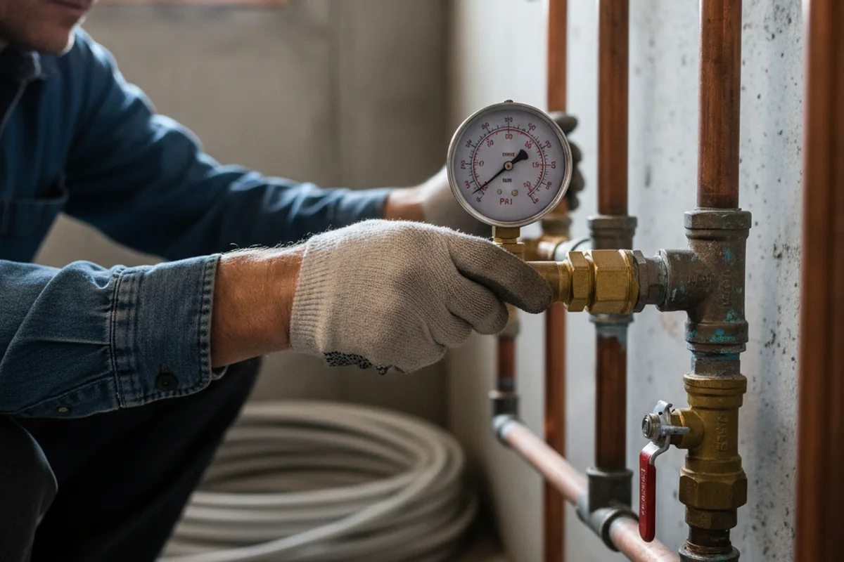 Pressure testing a repaired line during Water Line Repair in Jerome